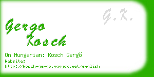 gergo kosch business card